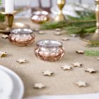 Rund Värmeljusstake Glas Roséguld