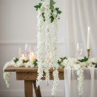 Konstgjord Hortensia Blomsterranka Vit