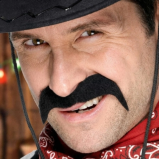 Cowboy Mustasch Svart