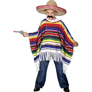 Flerfärgad Poncho Barndräkt