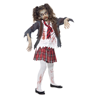 Zombie Skolflicka Barndräkt
