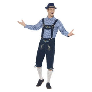 Rutig Tyrolerdräkt Blå