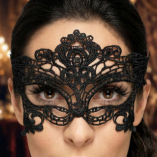Broderi Hjärta Ögonmask Svart