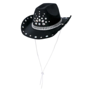 Strass Cowboyhatt Svart
