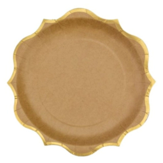 Papptallrikar Kraft/Guld