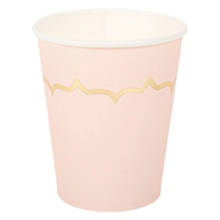 Guldkantad Pappersmugg Ljusrosa