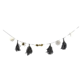Halloweengirlang med Tofsar Svart/Guld