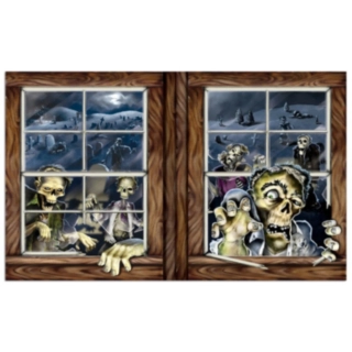 Zombieattack Fönsterdekoration