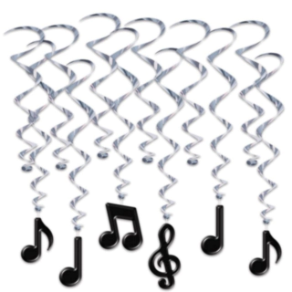 Musiknoter Swirls Svart