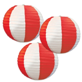 Cirkus Papperslyktor Röd/Vit