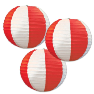 Cirkus Papperslyktor Röd/Vit