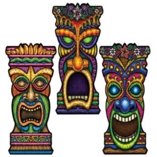 Tiki Totempåle Dekorationer