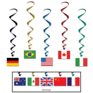 Internationella Flaggor Swirls