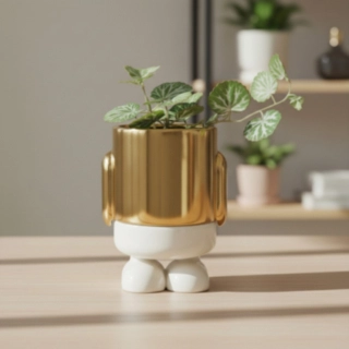 Mini Blomvas Mr. Standy Keramik Guld
