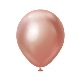 Premium Mellanstora Latexballonger Chrome Roséguld