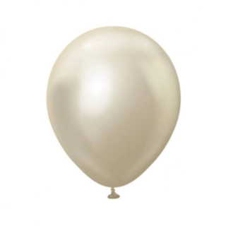 Premium Mellanstora Latexballonger Chrome White Gold