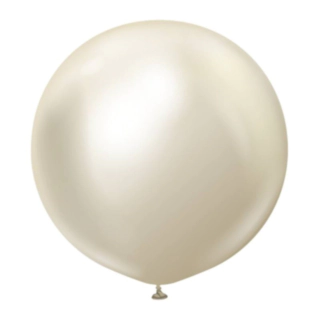 Premium Stora Latexballonger Chrome White Gold