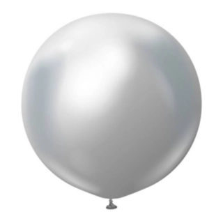 Premium Gigantiska Latexballonger Chrome Silver