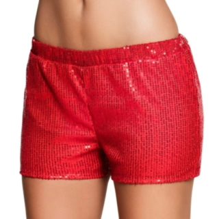 Paljett Hotpants Röd
