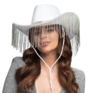 Pärlor Cowboyhatt Vit