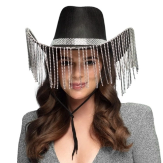 Pärlor Cowboyhatt Svart