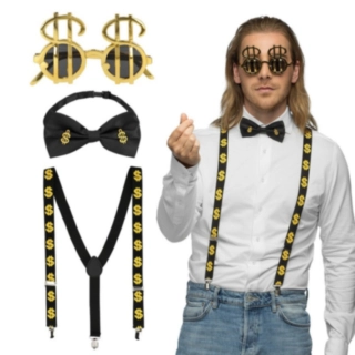 Dollar Party Outfit Guld/Svart