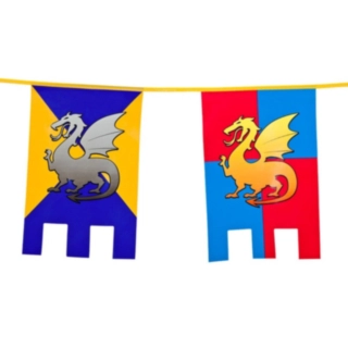 Medeltida Vapensköld Flaggirlang