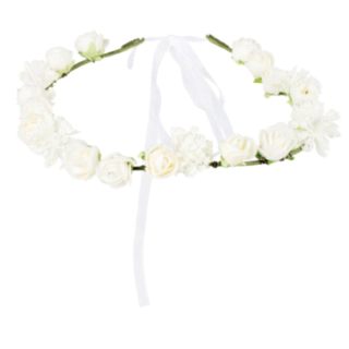 Vit Blomsterkrans Hårband