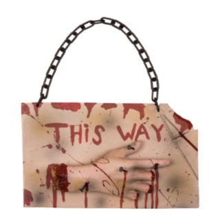This Way Halloweenskylt