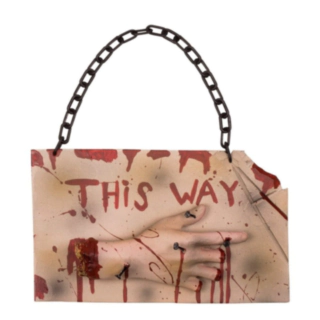 This Way Halloweenskylt