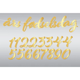 Girlang Födelsedag DIY Guld