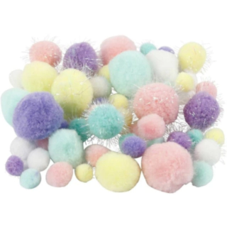 DIY Glitter Pompoms Flerfärgade