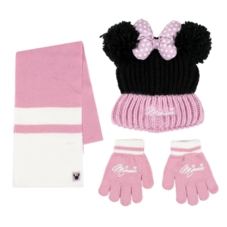 Minnie Mouse® Mössa, Vantar & Halsduk Ljusrosa