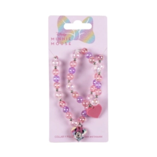 Minnie Mouse® Halsband & Armband Ljusrosa