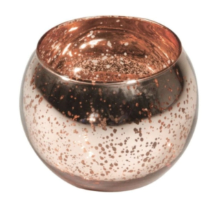 Rund Värmeljushållare Metallic Roséuld