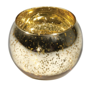 Rund Värmeljushållare Metallic Guld