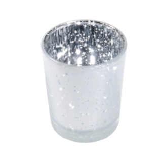 Glas Värmeljushållare Metallic Vit