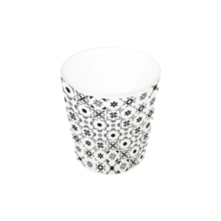 Majolica Glas Värmeljushållare Svart/Vit