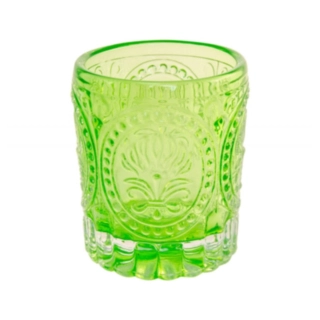 Mönstrat Glas Värmeljushållare Grön