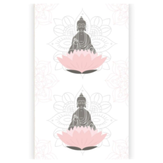 Buddha Bordslöpare Vit/Rosa
