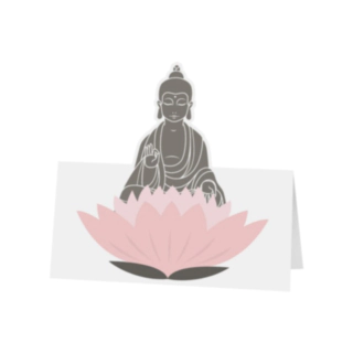 Lotus Buddha Placeringskort Grå