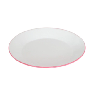 Metall Tallrik Vit/Rosa