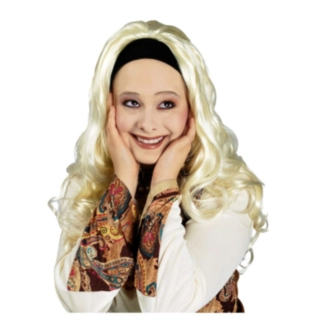 Hippieperuk Blond Med Hårband