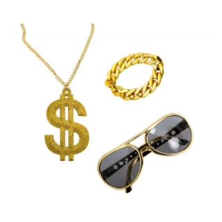 Pimp Glasögon, Halsband & Armband Set