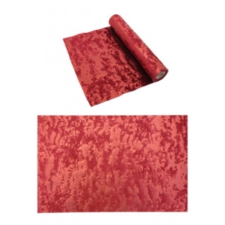Bordslöpare Velour Metallisk Röd