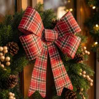 Tartan Julrosett Röd