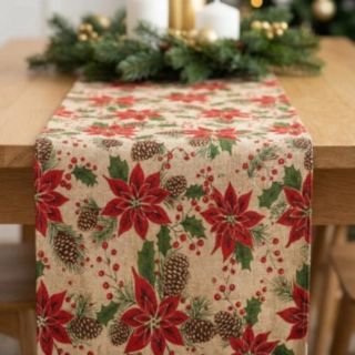Julstjärnor & Grankottar Bordslöpare Röd