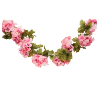 Konstgjord Hortensia Girlang Rosa