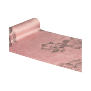 Blommig Velour Bordslöpare Ljusrosa