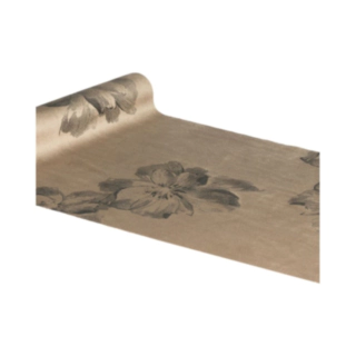 Floral Velour Bordslöpare Mocca